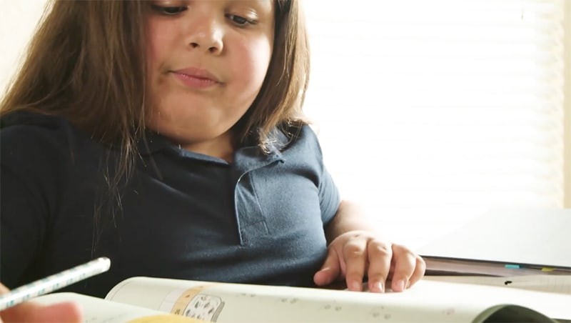 Boy reading a book